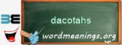 WordMeaning blackboard for dacotahs